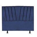 Ver imagem 2 de Cabeceira Estofada Bélgica 195cm King Size para Cama Colchão Box Quarto Suede Azul Marinho -
