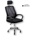 Ver imagem 2 de Cadeira Escritório Diretor Tela Mesh com Apoio para Nuca + E-book