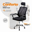 Ver imagem 3 de Cadeira Escritório Diretor Tela Mesh com Apoio para Nuca + E-book