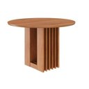Ver imagem 1 de Mesa P/ Cozinha Ariela C/ Tampo Madeirado Redondo 109x109cm Cinamomo - Cimol