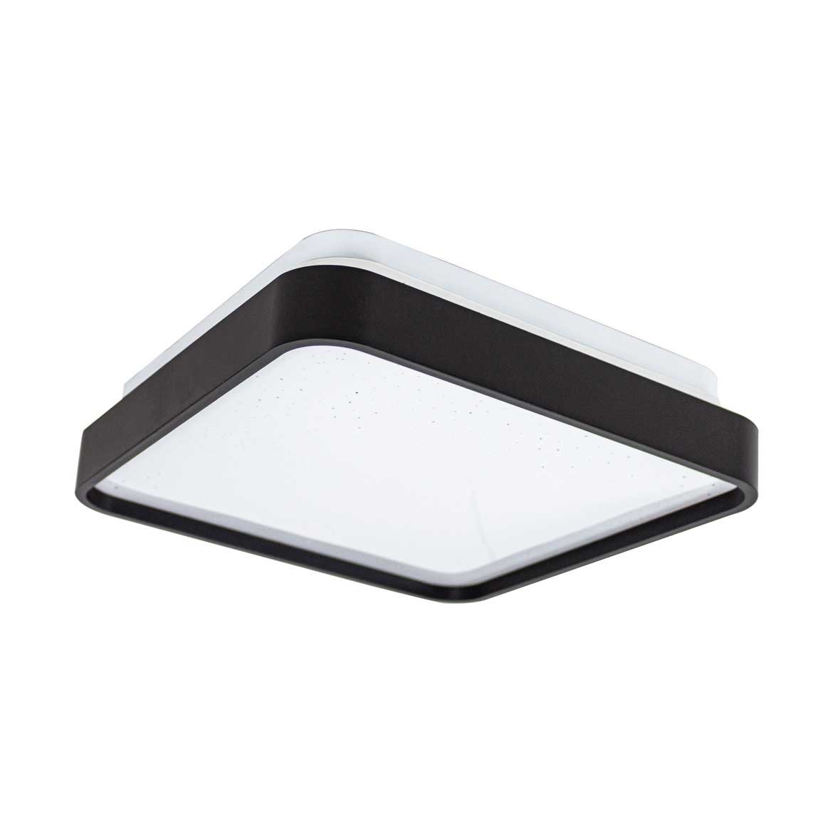 Lustre Plafon Led Metal Black 12w 28x28 Céu Estrelado Branco Quente 3000k Bivolt - 4