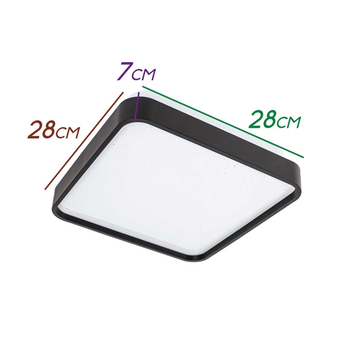 Lustre Plafon Led Metal Black 12w 28x28 Céu Estrelado Branco Quente 3000k Bivolt - 5