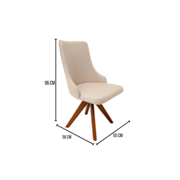 Conjunto Mesa de Jantar Cone 90 cm Freijó Com 4 Cadeiras Roma Giratória Personal Decor Marrom - 5