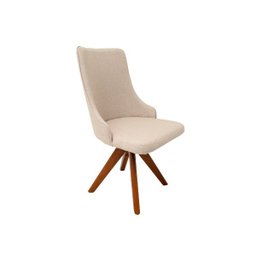 Conjunto Mesa de Jantar Cone 90 cm Freijó Com 4 Cadeiras Roma Giratória Personal Decor Marrom - 3