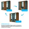 Guarda Roupa Casal 6 Portas Ripado com Chaves Buriti com Espelhos Santos Andira Jatoba/areia - 6