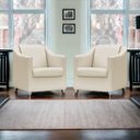 Ver imagem 2 de Kit 6 Poltronas Decorativa para Sala Recepção Manicure Cadeira Mila Material Sintético Pés Cromado