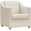 Ver imagem 4 de Kit 6 Poltronas Decorativa para Sala Recepção Manicure Cadeira Mila Material Sintético Pés Cromado