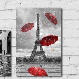 Placa Decorativa MDF Cidades Detalhe Vermelho Kit 4un 30x40 - 5