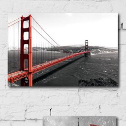 Placa Decorativa MDF Cidades Detalhe Vermelho Kit 4un 30x40 - 3