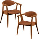 Ver imagem 1 de Kit 02 Poltronas Decorativas Para Sala de Estar Cecília B04 Couríssimo Camel - Lyam Decor