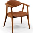 Ver imagem 3 de Kit 02 Poltronas Decorativas Para Sala de Estar Cecília B04 Couríssimo Camel - Lyam Decor