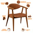 Ver imagem 4 de Kit 02 Poltronas Decorativas Para Sala de Estar Cecília B04 Couríssimo Camel - Lyam Decor