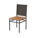 Ver imagem 1 de Cadeira Colômbia Aço Preto com Assento em Madeira de Demolição e Encosto em Junco