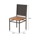 Ver imagem 2 de Cadeira Colômbia Aço Preto com Assento em Madeira de Demolição e Encosto em Junco