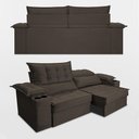 Ver imagem 7 de Sofá Retrátil e Reclinável 2,10m Verona com Porta Copos Velupluma Café Cama Inbox