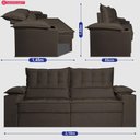 Ver imagem 4 de Sofá Retrátil e Reclinável 2,10m Verona com Porta Copos Velupluma Café Cama Inbox