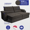 Ver imagem 3 de Sofá Retrátil e Reclinável 2,10m Verona com Porta Copos Velupluma Café Cama Inbox