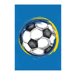 Placa Decorativa MDF Bola de Futebol Fundo Azul 30x40cm - 2 Placa Decorativa MDF Bola de Futebol Fundo Azul 30x40cm - 2