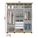 Ver imagem 3 de Guarda Roupa Solteiro Cover D230 Off White Nature Com Espelho Henn