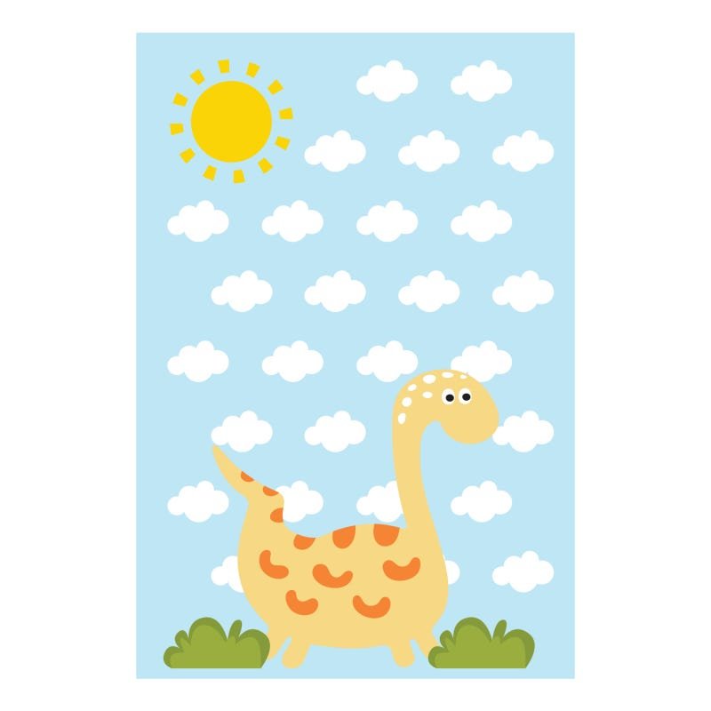 Placa Decorativa Infantil Dinossauro Baby 2 Amarelo 30x40cm - 2