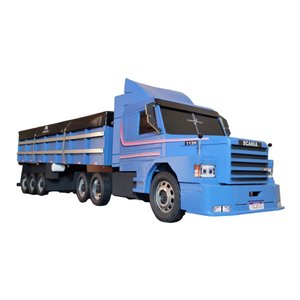 Carreta Scânia 113h Truck Graneleiro Mdf Miniatura - Azul Ncs