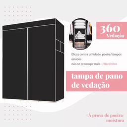 Organizadores de Roupa Dobrável 2 Portas Armário (preto) - 4