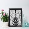 Quadro Frase Musica All You Need is Music 33x43 Moldura Preta - 1