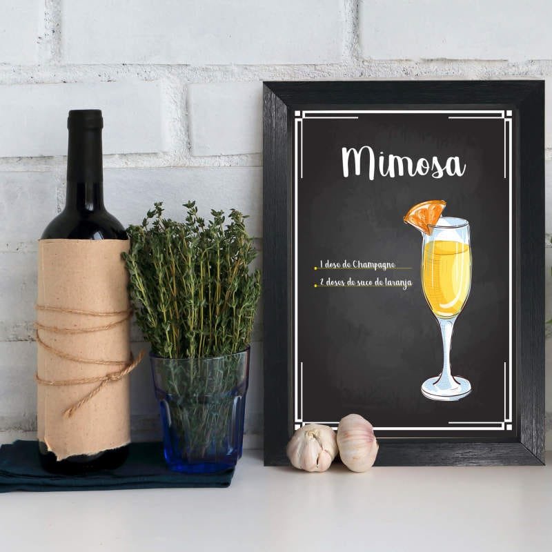 Quadro Decorativo Bebida Mimosa 33x43cm Moldura Preta - 1