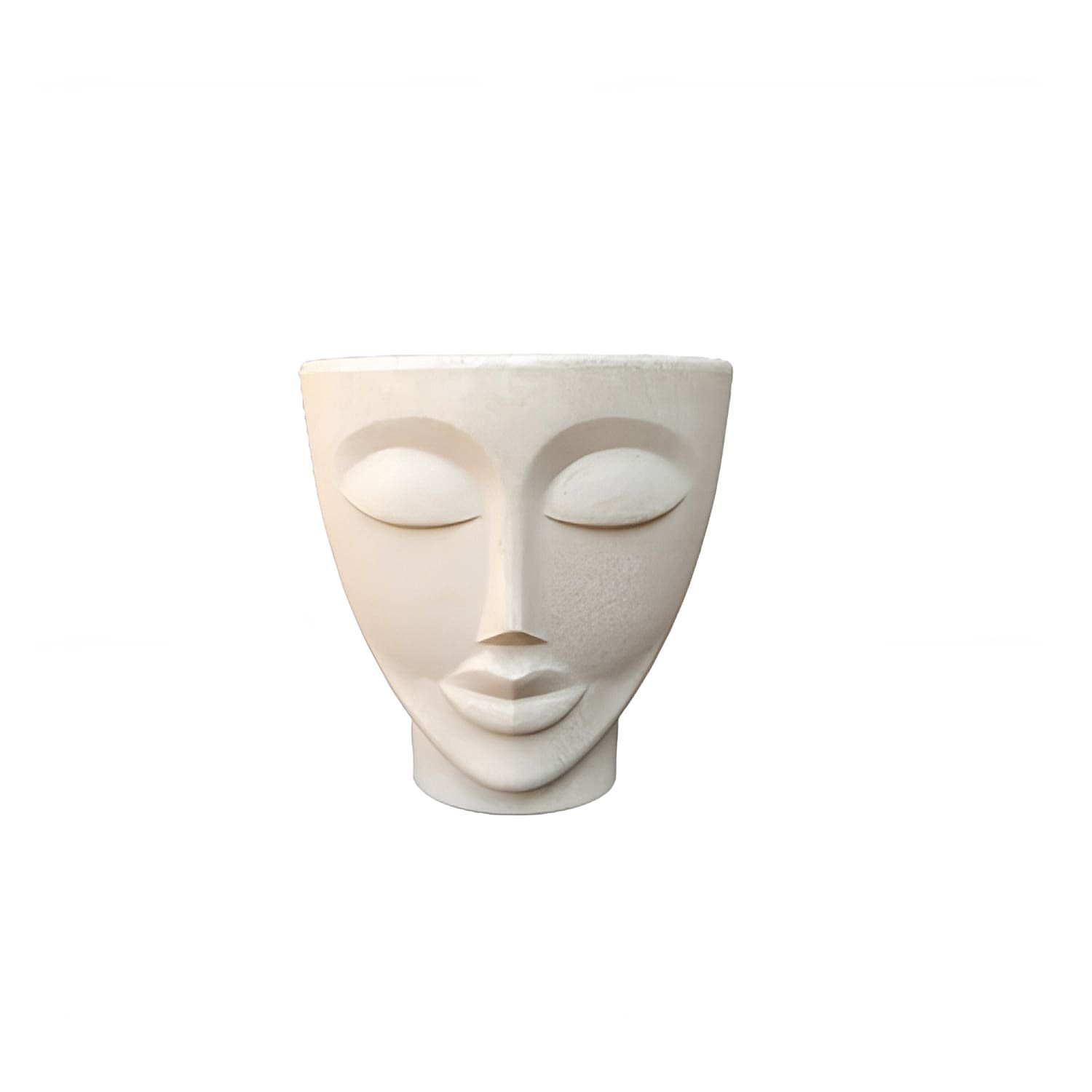 Vaso Decorativo Face de Mulher Cor Cimento