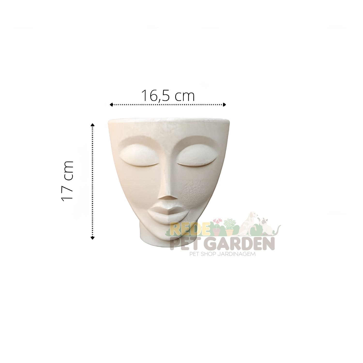 Vaso Decorativo Face de Mulher Cor Cimento - 2