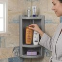 Ver imagem 2 de Suporte Porta Shampoo de Canto Multiuso Cantoneira Prateleira Parede Condicionador Cosmeticos Banhei