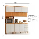 Ver imagem 2 de Cozinha Compacta com Torre Quente 190cm com Tampo 4 Peças Bari Poliman Móveis