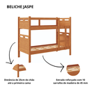 Ver mais imagens de Beliche Jaspe Cabeceira em Mdf Transforma em 2 Camas:naturale