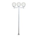 Ver imagem 1 de Poste Luminária Triplo Globo G Braço Reto Jardim Branco 2mt Ouro Minas L086OM