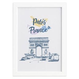 Quadro Paris Arco Triunfo França Moldura Branca 22x32 - 1