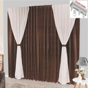 Ver imagem 1 de Cortina Bhaly Jacquard e Voal 2,00 X 1,70 para Trilho Suisso - Tabaco