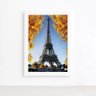 Quadro Foto Paris Torre Eiffel e Flores Moldura Branca 22x32 - 2