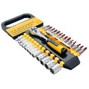 Ver imagem 1 de Kit Chave Catraca Reversível 1/4" com 28 Peças Jogo de Extensor, Soquetes e Bits + Estojo