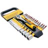 Kit Chave Catraca Reversível 1/4" com 28 Peças Jogo de Extensor, Soquetes e Bits + Estojo - 1