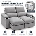 Ver imagem 2 de Sofá 2 Lugares 1,70m Retrátil e Reclinável Malibu Bom Pastor Linho Cinza