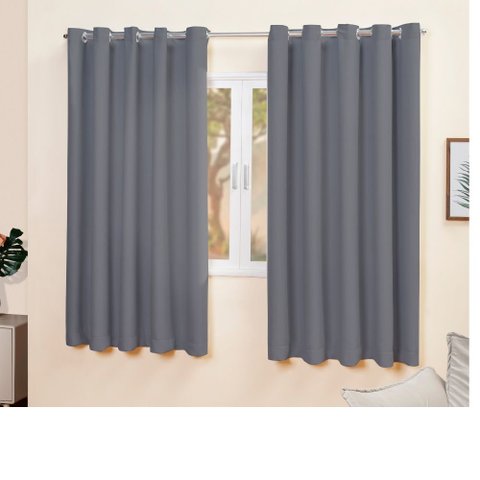 Cortina Sala Blackout Tecido Eliós Cromado 4,00m x 1.30m Varão Simples:Cinza