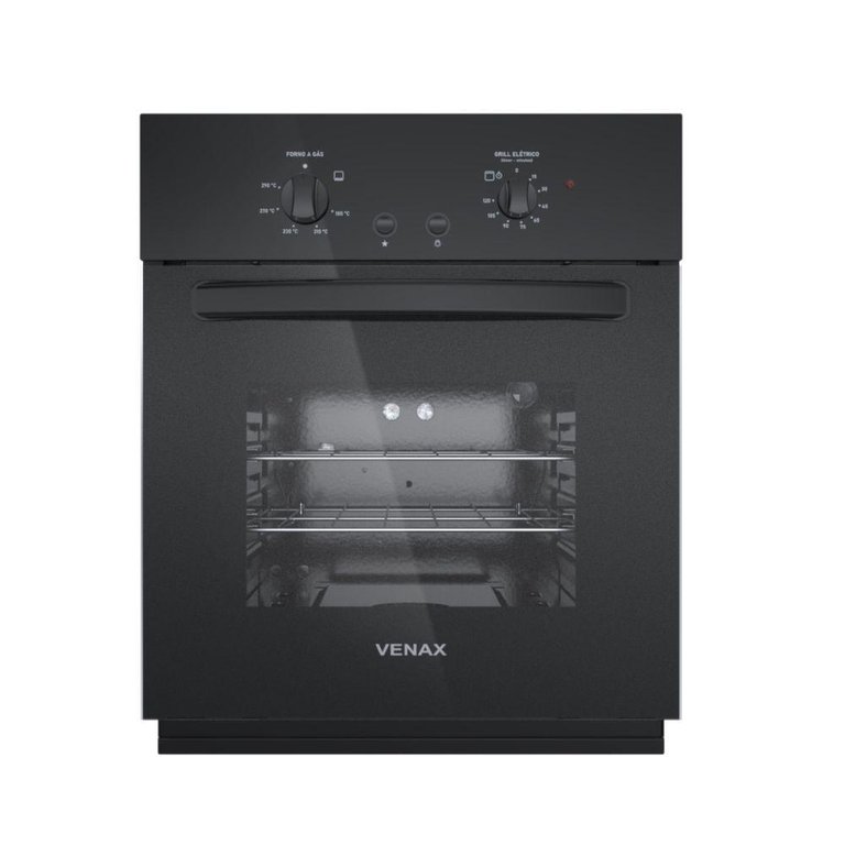 Forno de Embutir a Gas Venax 50 Litros Giii Gas Glp Totale Nero preto 127v Forno de Embutir a Gas Venax 50 Litros Giii Gas Glp Totale Nero preto 127v