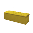 Ver imagem 1 de Calçadeira Baú P/ Box Solteiro 90cm Sofia C/ Capitonê Corano Amarelo - Lm Decor