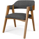 Ver imagem 1 de Cadeira para Sala de Jantar e Estar Living Estofada Suran L02 Linho Cinza Escuro - Lyam Lyam Decor