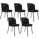 Ver imagem 1 de Kit 5 Cadeiras Sala de Jantar Estofada Gavi L02 Couríssimo Preto - Lyam Decor