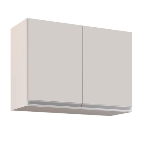 Armário Aéreo de Cozinha Lavanderia 02 Portas Eva 80 cm - D’Rossi Branco
