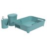 Kit Escorredor + Lixeira + Dispenser -Azul - 1