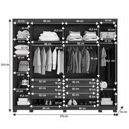 Guarda Roupa Atlanta 6 Portas 6 Gavetas 12 Prateleiras - Benetil - 5