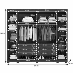 Guarda Roupa Atlanta 6 Portas 6 Gavetas 12 Prateleiras - Benetil - 4