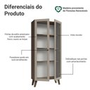 Ver imagem 4 de Cristaleira 70 Cm 2 Portas de Vidro com Pés Trapézio Rustic/crema/rustic Vik Madesa Rustic/crema